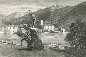 Lugano, avec la statue de Tell par Vela - Swiss School