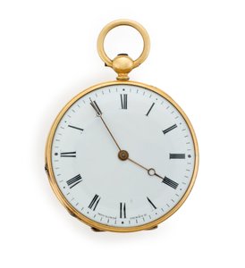 Montre de poche à cylindre à clé ouverte Moulinie, Genève, gravée le 30 juin 1846 (or)