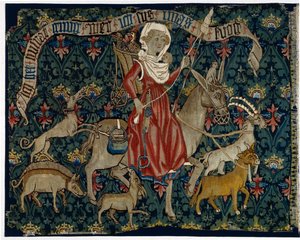 Tapisserie représentant La Ménagère errante ou Femme allant au marché