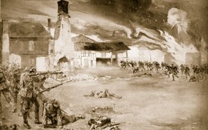 Les Français battent la garde impériale allemande dans un village qui a changé de mains quatre fois, 1914-19 - Sydney Adamson