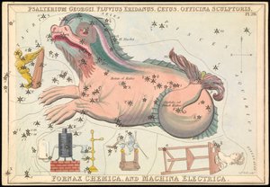 Psalterium Georgii, Fluvius Eridanus, Cetus, Officina Sculptories, Fornax Chemica et Machina Electrica, vers 1825 - Sydney Hall