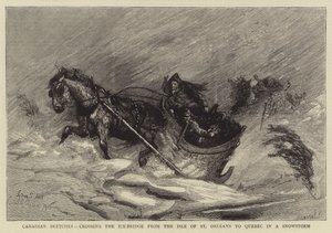 Croquis canadiens, traversée du pont de glace de l