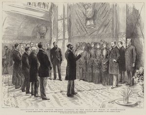 Députation du Conseil des métiers de Londres au Prince de Galles à Sandringham - Sydney Prior Hall