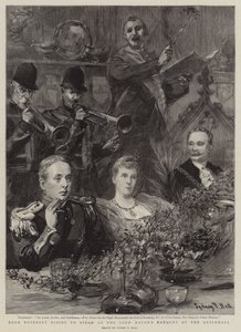 Lord Rosebery se levant pour parler au banquet du Lord Maire à Guildhall - Sydney Prior Hall