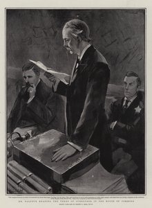 M. Balfour lisant les termes de la reddition à la Chambre des communes
