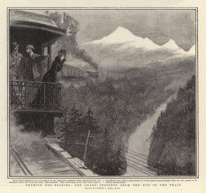Approchant des Rocheuses, la grande perspective depuis la fin du train