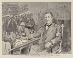 Prince George de Grèce, Haut Commissaire de Crète, chez lui à Athènes - Sydney Prior Hall