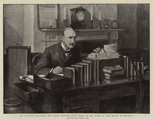 Sir William Walrond, le chef des conservateurs, dans sa chambre à la Chambre des communes - Sydney Prior Hall
