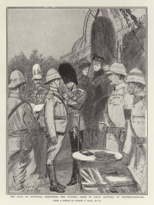Le duc de Cornouailles présentant la Croix de Victoria au lieutenant Maxwell à Pietermaritzburg - Sydney Prior Hall
