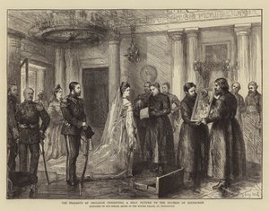 Les paysans de Smolensk présentant une image sainte à la duchesse d