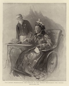 La reine télégraphie son message à son peuple à travers l