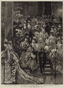La visite royale en Irlande, le salon de Dublin Castle, 9 avril - Sydney Prior Hall