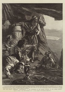Avec la commission afghane, habitants des grottes dans les forteresses du pays Hazara, dans le district du Pendjab - Sydney Prior Hall