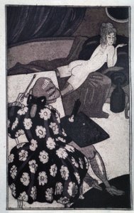 Érotisme : Giacomo Casanova (1725-1798) représentant sa maîtresse allongée nue sur un canapé