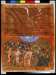 Pleine page : texte et miniature : La chute de l