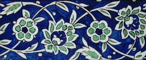 Carreau avec pivoines et rosettes