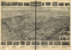 Vue aérienne de Bluefield, Virginie-Occidentale 1911 - T. M. Fowler