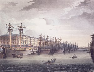 Docks des Indes occidentales - T. and Pugin A.C. Rowlandson