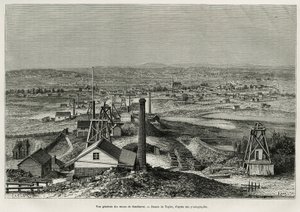 Vue générale des mines de Sandhurst. Gravure pour illustrer l