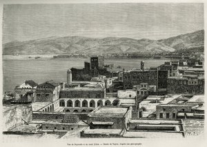 Vue de Beyrouth et du mont Liban, gravure d