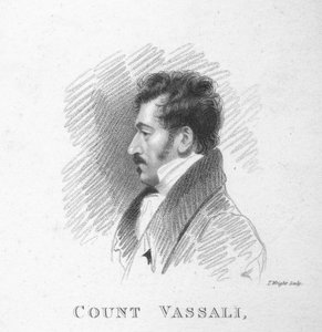 Comte Vassali, esquissé par A. Wivell à la Chambre des Lords