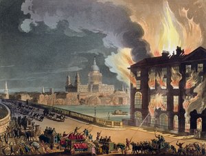 Incendie à Albion Mill, Blackfriars Bridge, d