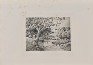 Vue sur le vieux pont de Partick depuis les Stepping-Stones