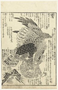 Aigle avec un singe dans ses griffes - Tachibana Morikuni