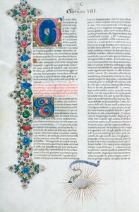 Page de manuscrit enluminé du Décaméron, par Giovanni Boccaccio, italien, vers 1467