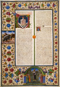 Incipit du Premier Livre des Maccabées, du Volume I de la Bible de Borso d