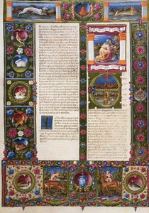 Fin du Livre du Deutéronome et incipit du Livre de Josué, du Volume II de la Bible de Borso d