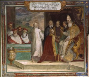 Le pape Paul III bénissant son neveu Horace Farnese