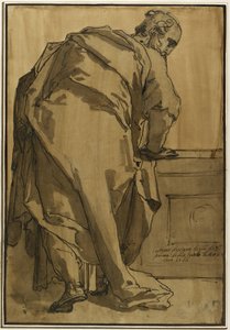 Un apôtre lourdement drapé vu de dos, 16ème siècle - Taddeo Zuccari