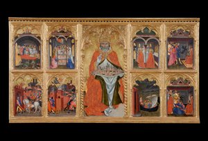 San Gimignano en Trône avec Huit Histoires de sa Vie