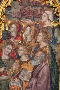 Divers saints adorant la Vierge, Triptyque de l