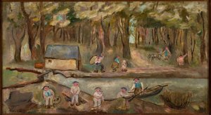 Moulin au bord de la rivière - Tadeusz Makowski