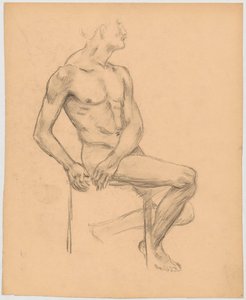 Étude de nu masculin assis - Tadeusz Makowski