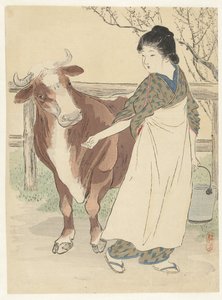 Laitière avec vache