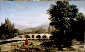 Dante et la rivière Entella ou Passage Illustration du Purgatoire dans « La divine comédie » de Dante Alighieri (1265-1321)