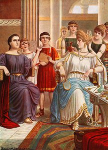 Cornélie, mère des Gracques, montre ses fils