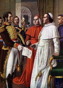 Le pape Pie VII, prisonnier au château de Fontainebleau, consent à signer le Concordat de Fontainebleau le 25 janvier 1813