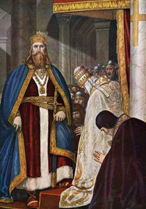Le couronnement de Charlemagne (742-814) par le pape Léon III (750-816)