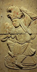 Stèle en terre cuite avec danseur, dynastie Tang (618-907), découverte dans la province du Shaanxi, Musée de la Forêt de Stèles à Xi
