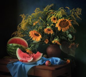 Tournesols dorés et pastèque - Tatyana Skorokhod