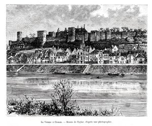 Chinon et la rivière Vienne, France, 19e siècle