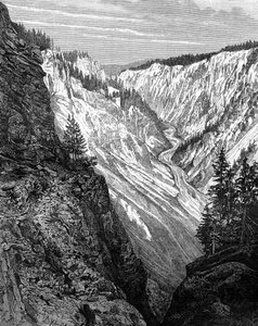 Grand Canyon, parc national de Yellowstone, USA, XIXe siècle