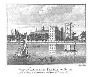 Vue du palais de Lambeth dans le Surrey, fin du 18ème siècle - Taylor
