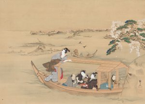 Bateau vers le Yoshiwara, 1800s
