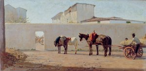 Un matin de printemps. Le mur blanc, vers 1867 - Telemaco Signorini