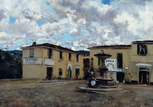 La place de Settignano, vers 1889 - Telemaco Signorini
